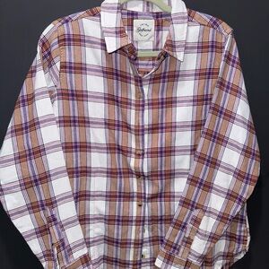 Jachs Girlfriend Plaid Shirt - White, Brown, and Purple